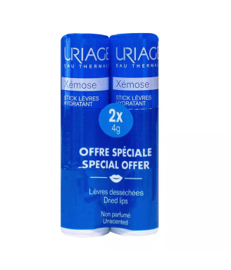 Uriage XÉMOSE Stick labbra idratante senza profumo bipack