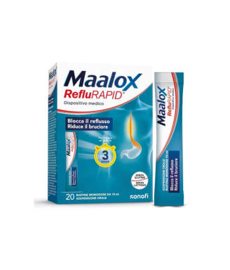 Maalox Reflurapid blocca il reflusso riduce il bruciore dispositivo medico 20bustine