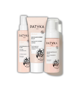 Patyka pelle perfetta olio struccante + schiuma detergente + scrub esfoliante