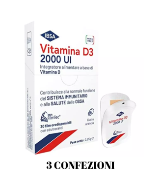 Vitamina D3 2000ui integratore sistema immunitario ossa donna osteoporosi